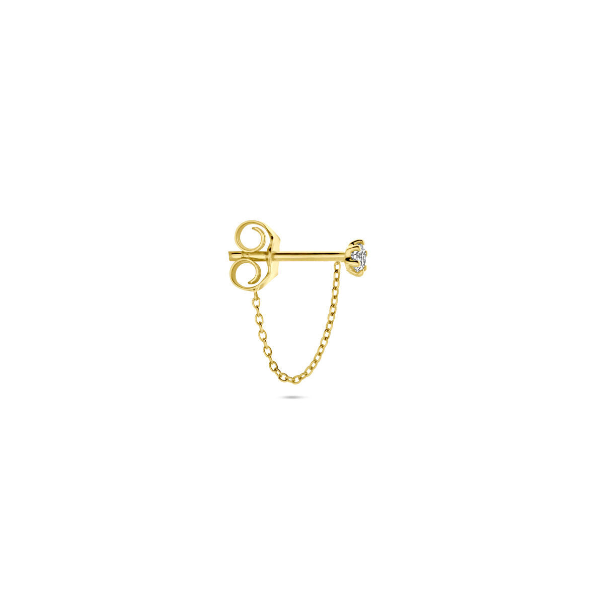 puces d'oreilles diamant 0.05ct h si par pièce or jaune 14K