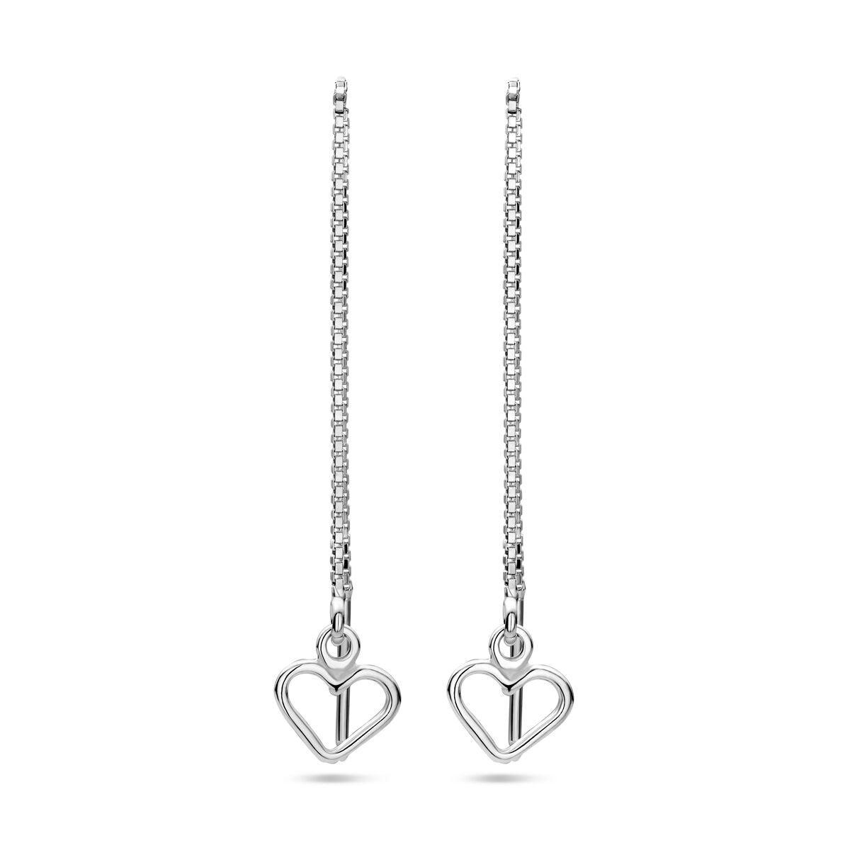boucles d'oreilles cœur argent rhodié