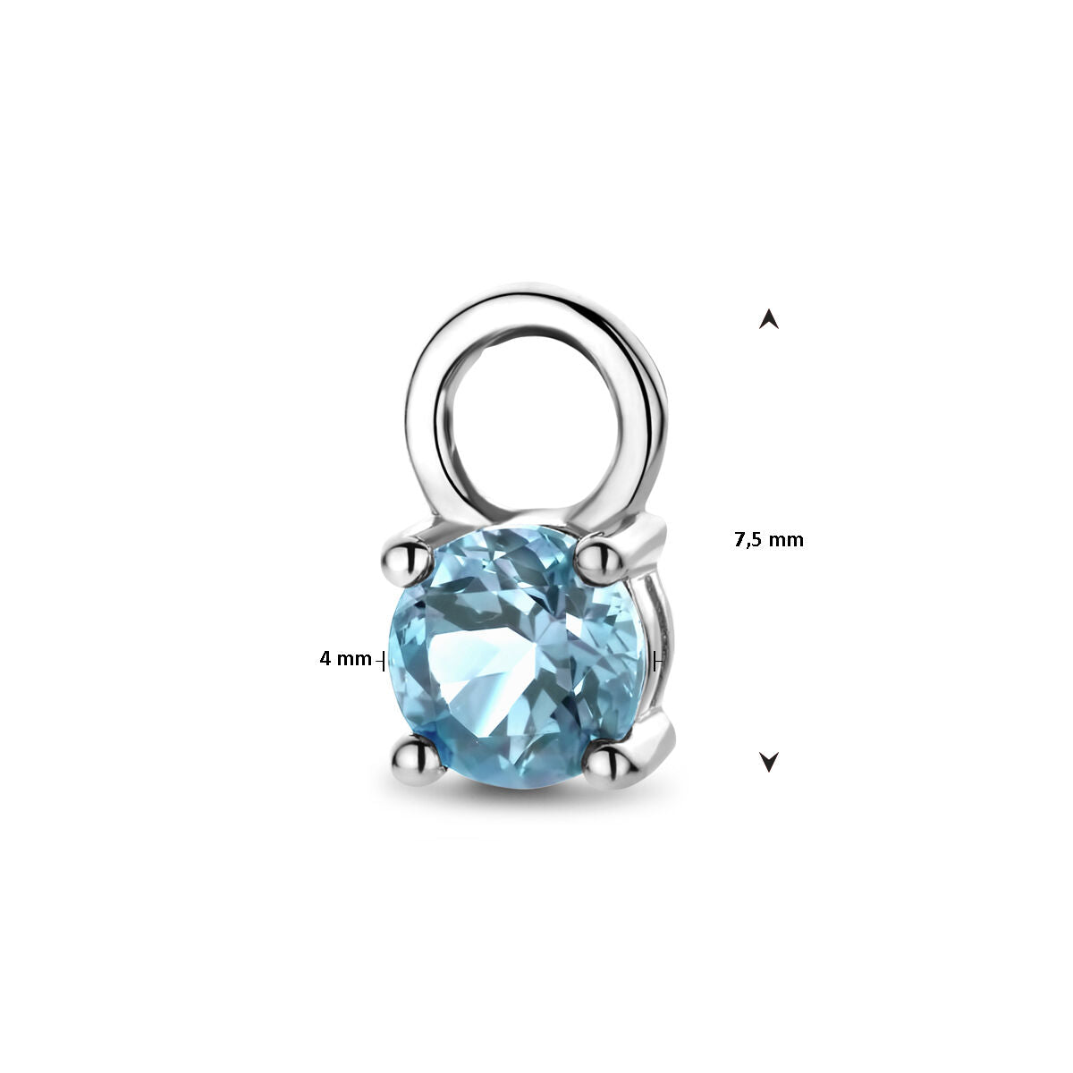 pendentif bleu topaze pièce par pièce or jaune 14K