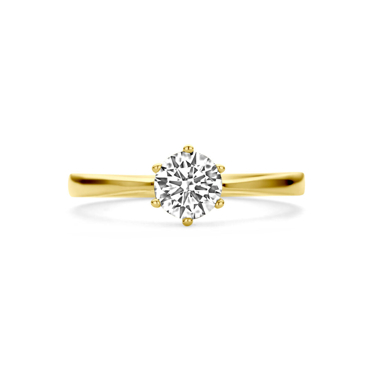 bague zircone 14K or jaune
