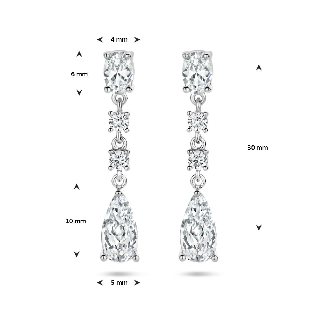 boucles d'oreilles zircone argent rhodié