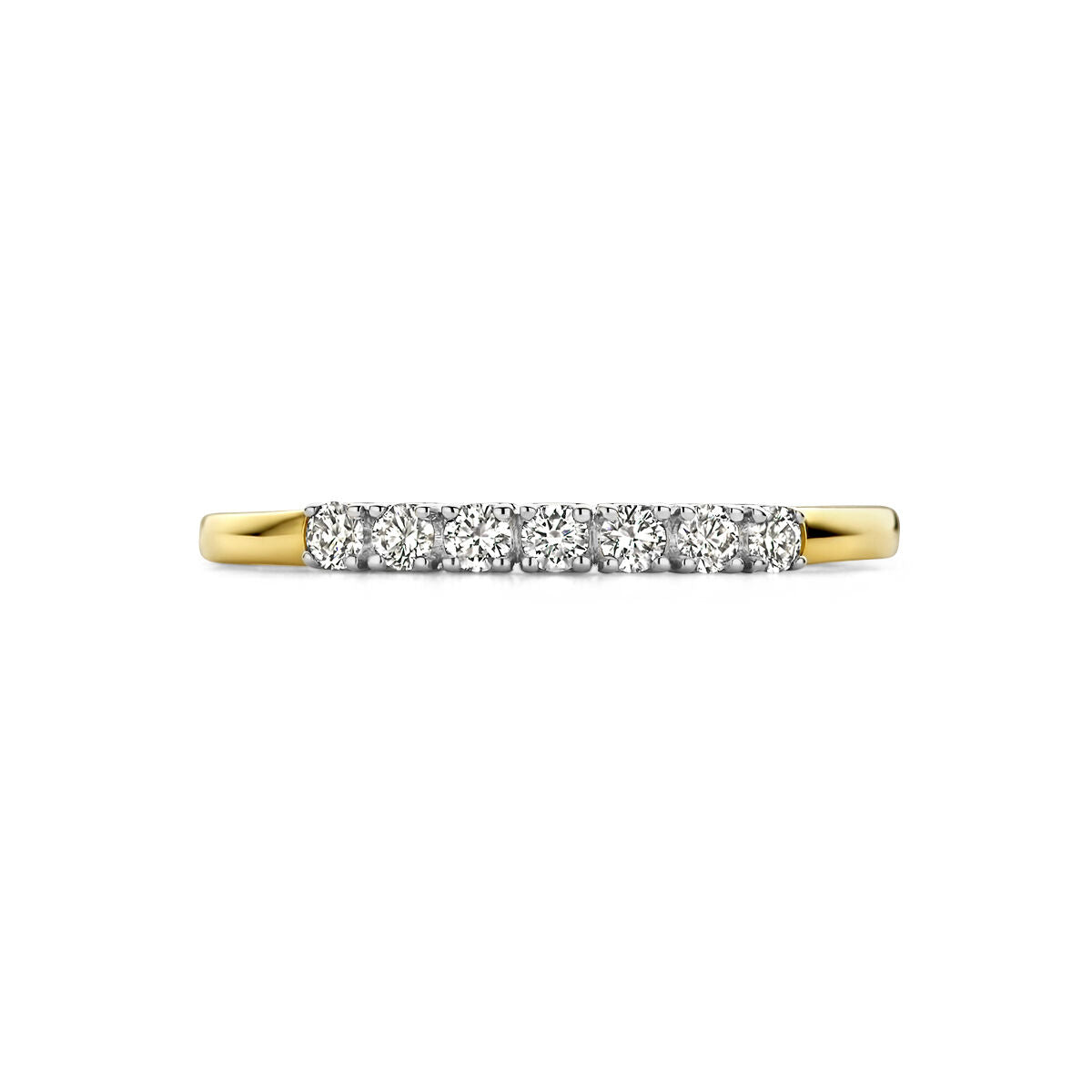 bague mémoire diamant 0.21ct h si or bicolore jaune/blanc