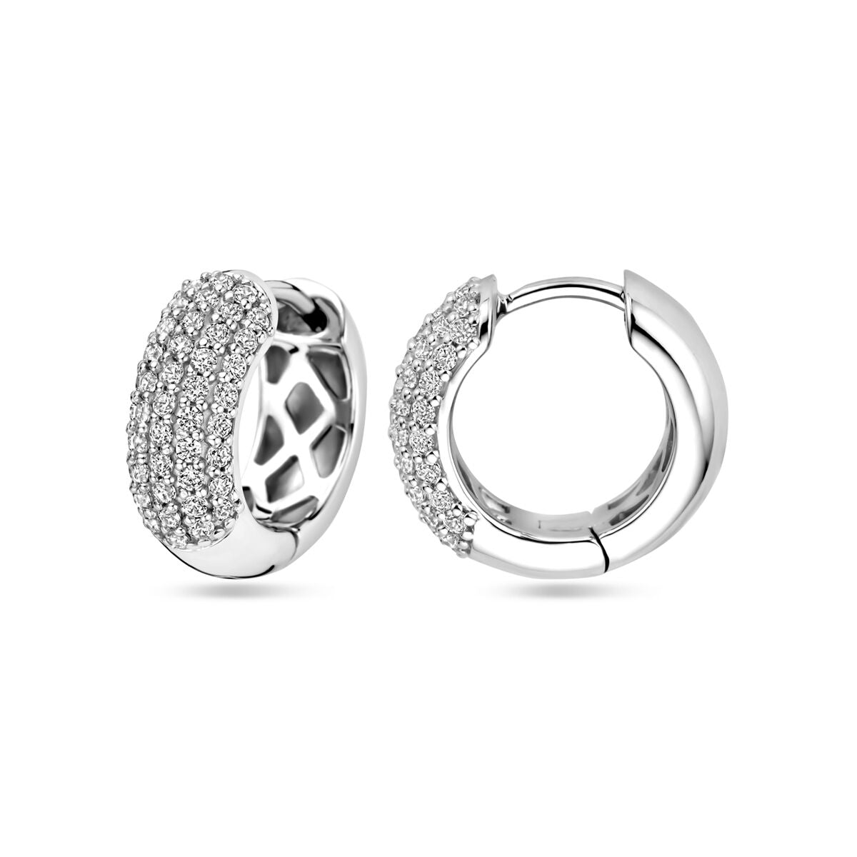 créoles zircone 16,5 mm argent rhodié
