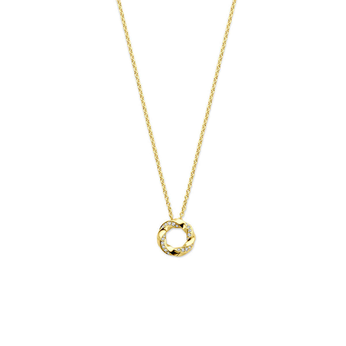 collier diamant 0.06ct h si 44 cm or jaune 14K