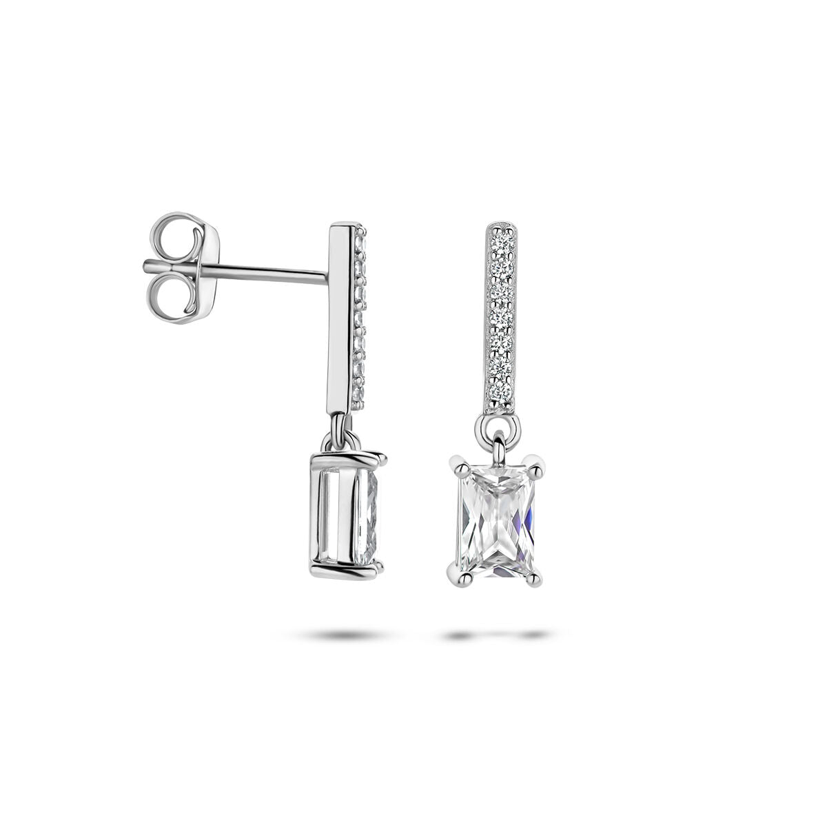 boucles d'oreilles zircone argent rhodié