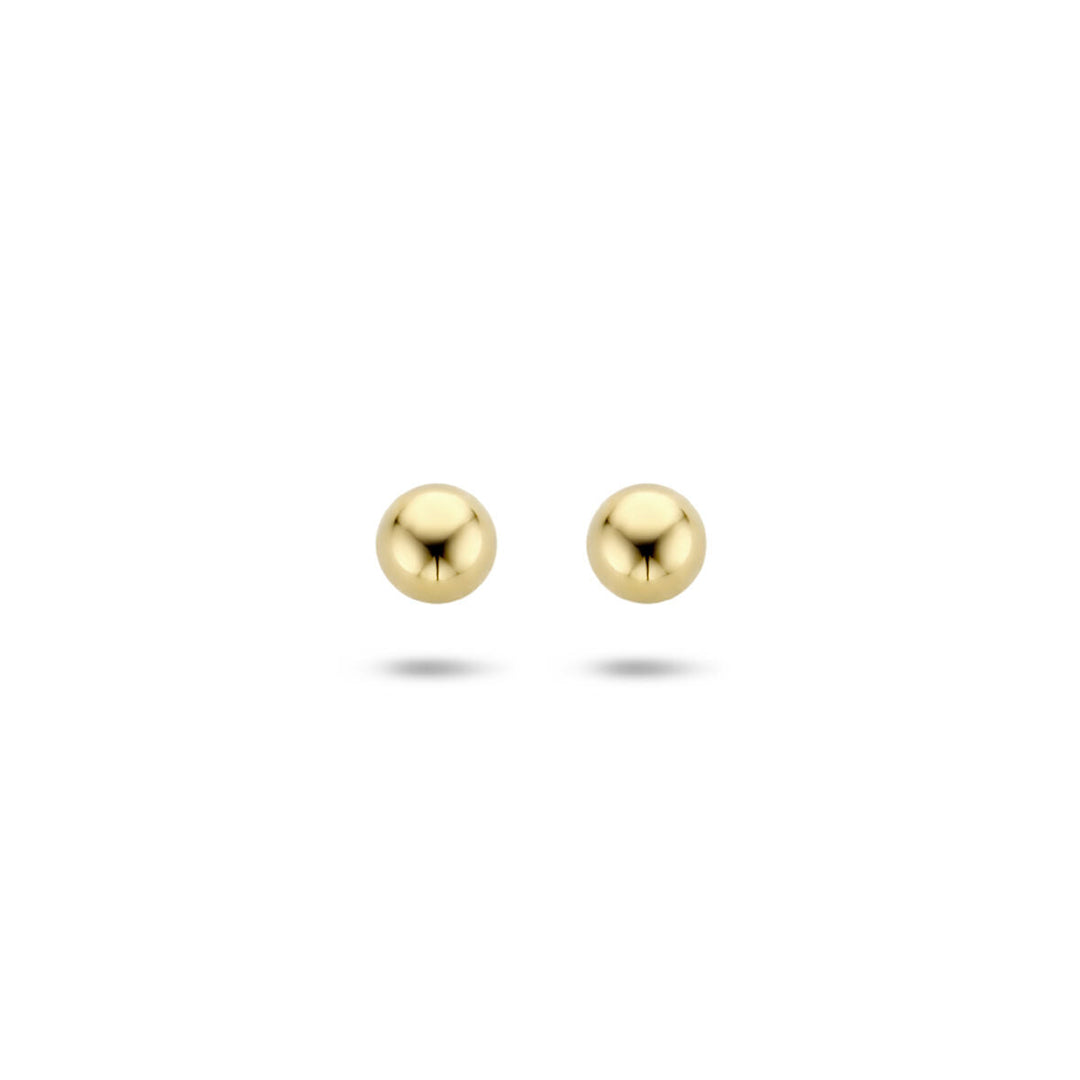 Boucles d'oreilles en or jaune 14K en forme de boule.