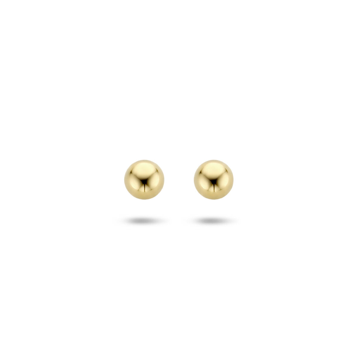 Boucles d'oreilles en or jaune 14K en forme de boule.