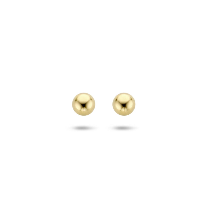 Boucles d'oreilles en or jaune 14K en forme de boule.