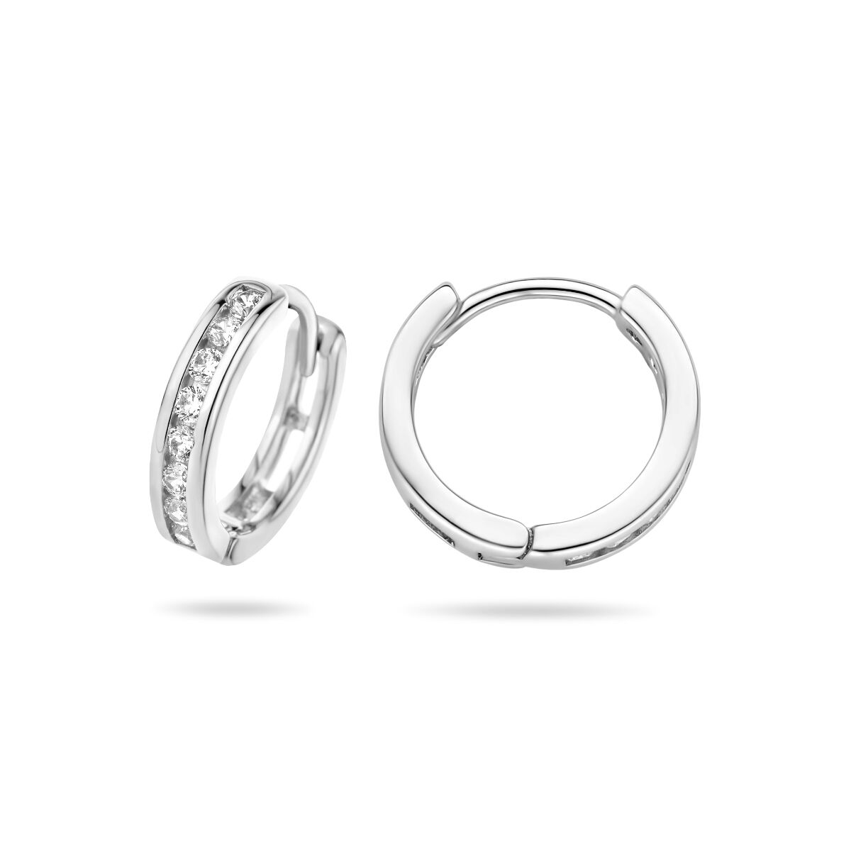 klapoorringen 2,5mm zirkonia zilver gerhodineerd