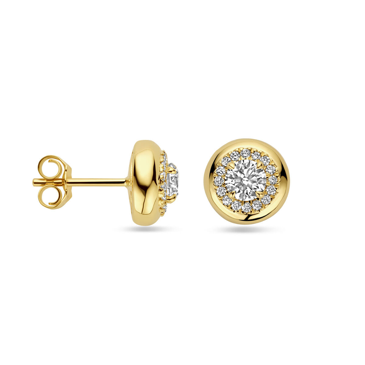 puces d'oreilles diamant lab grown 0.75ct (2x 0.375ct) h si or jaune 14K