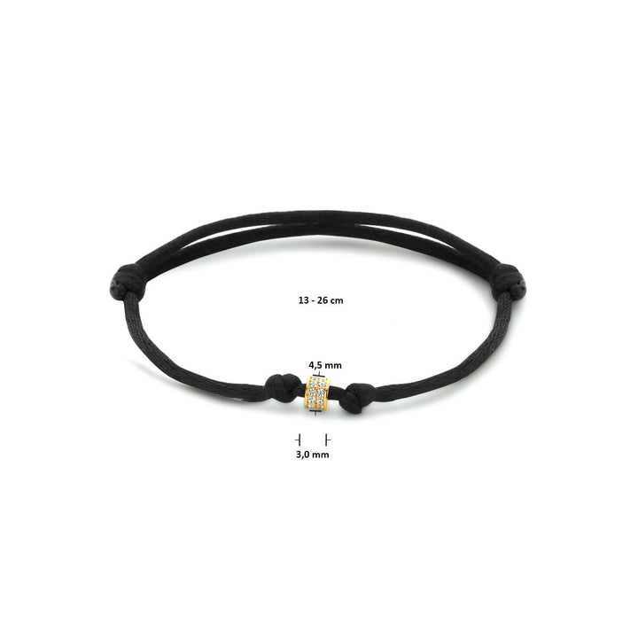 armband satijn 14K goud met rubber/nylon/leer