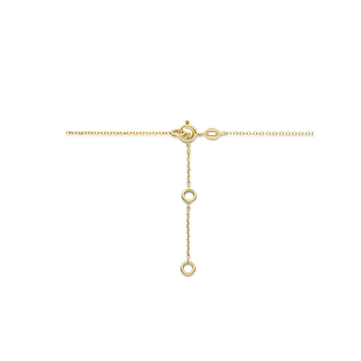 collier robijn, opaal en rondjes 41 - 43 - 45 cm 14K geelgoud