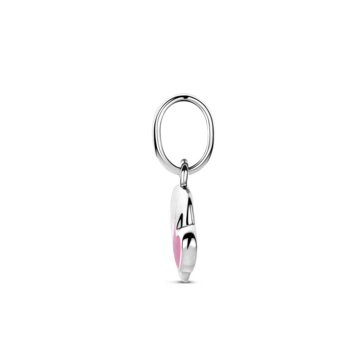 Pendentif en argent pour enfant en forme de cœur avec émail rose – petit geste, grand cœur