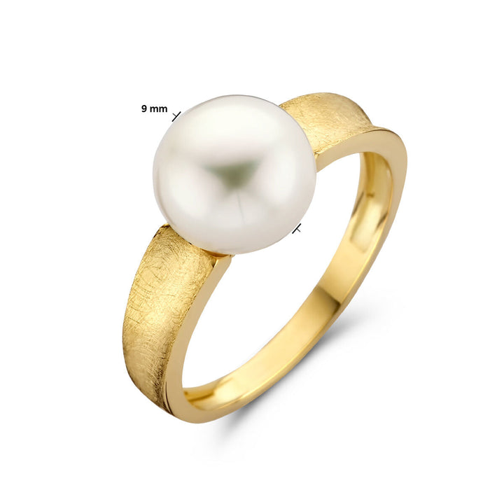 ring parel gescratcht 14K geelgoud