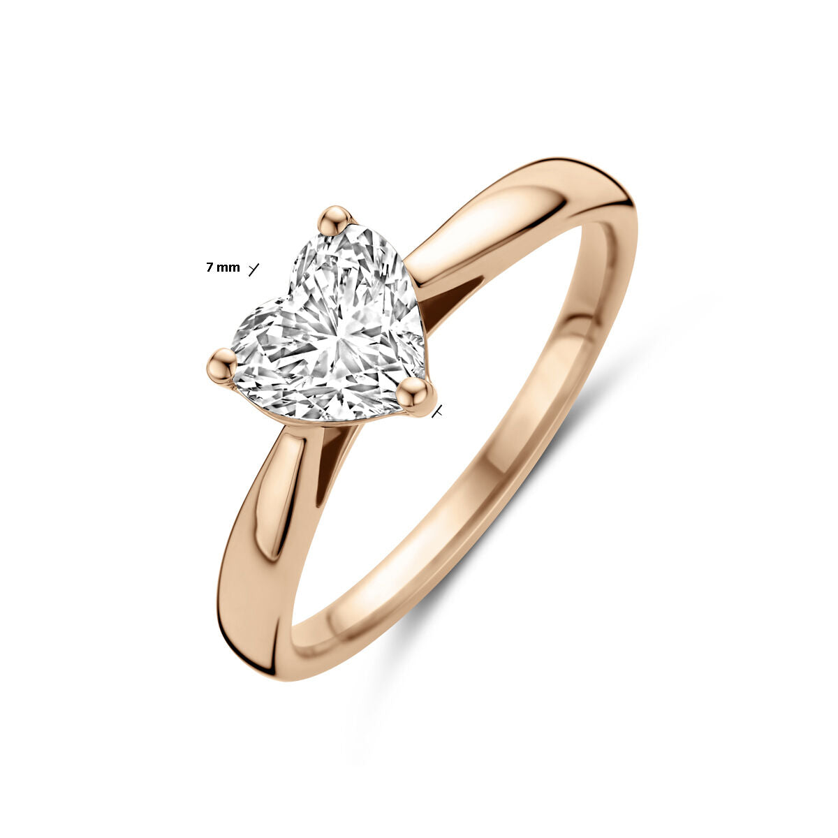 bague diamant lab grown 1.0ct h si or rose 14K