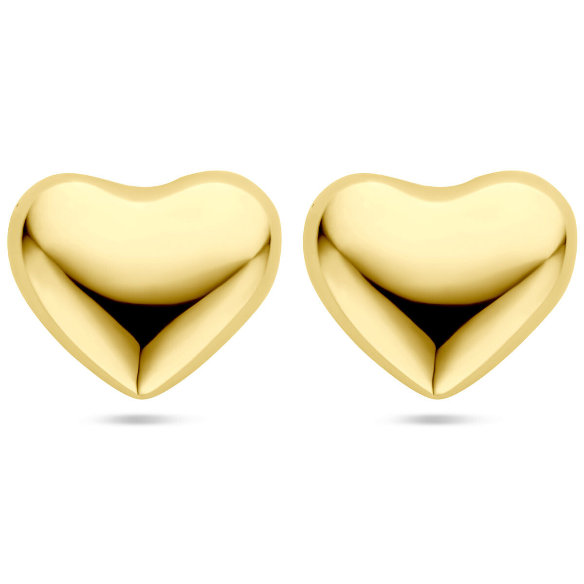 puces d'oreilles cœurs 27 mm 1 micron argent plaqué or (jaune)