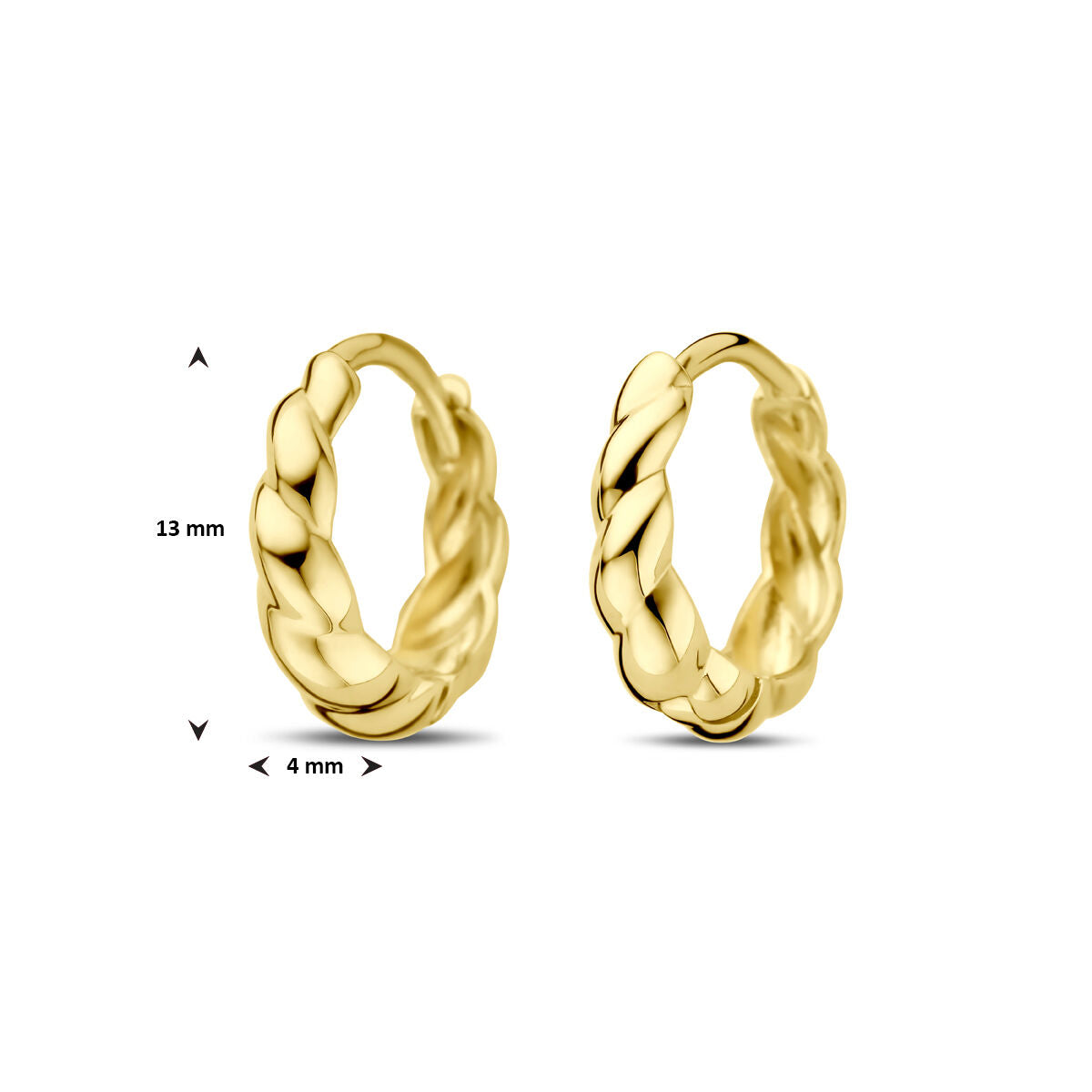 créoles 13 mm or jaune