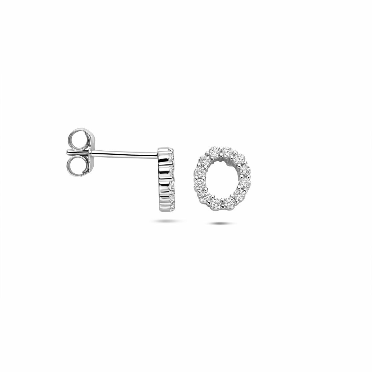 Puces d'oreilles en argent avec zircone – rhodié argent 925