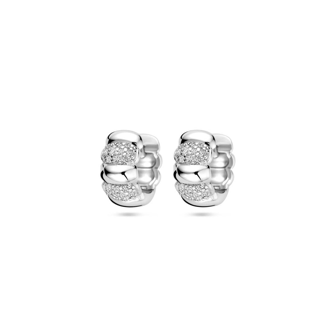 klapoorringen zirkonia 11 mm zilver gerhodineerd
