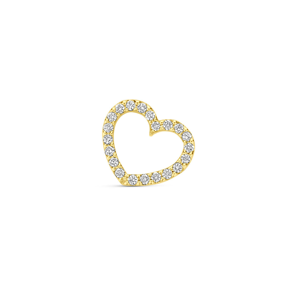 Pendentif en forme de cœur en or jaune 14K, orné de diamants de 0,06 ct.