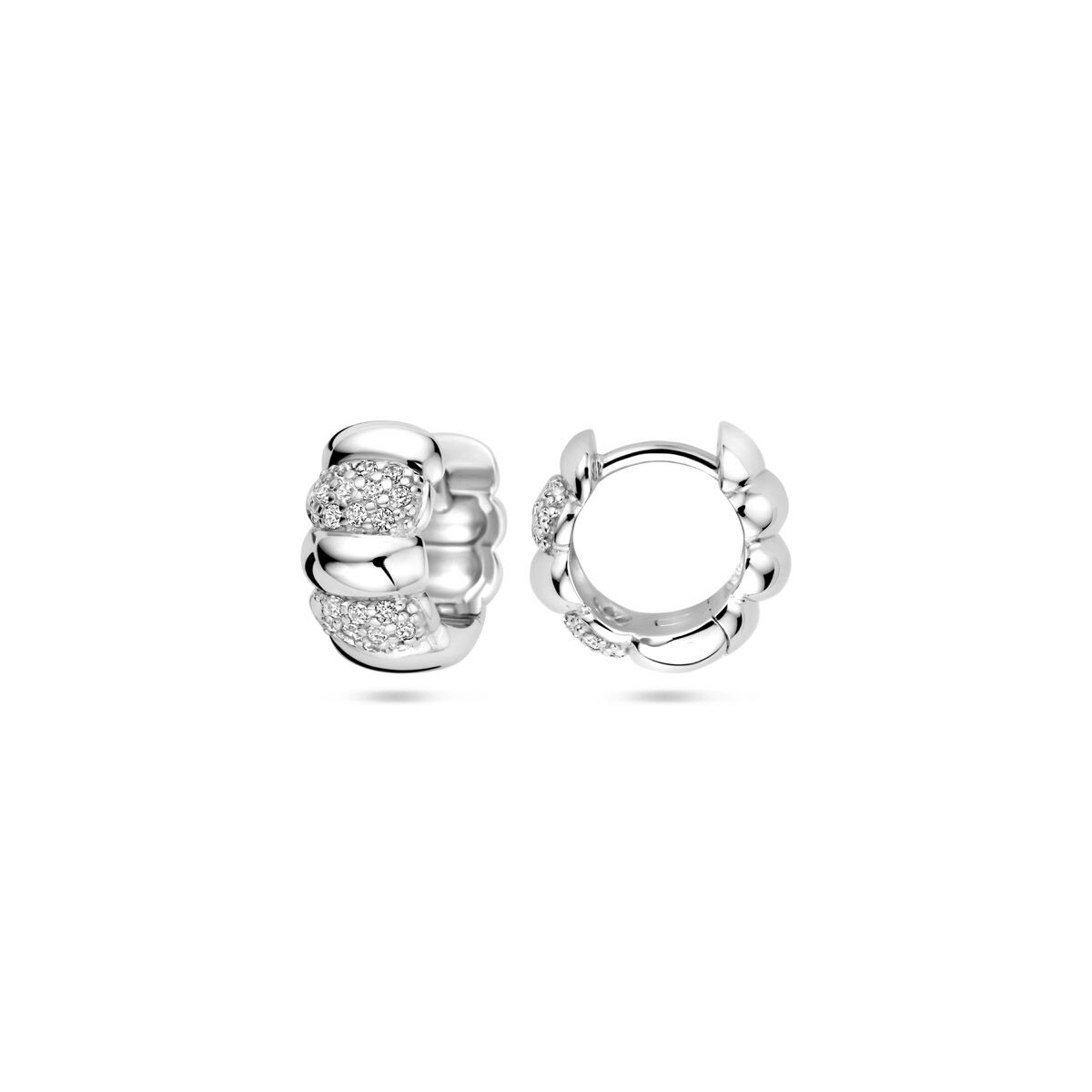 créoles zircone 11 mm argent rhodié