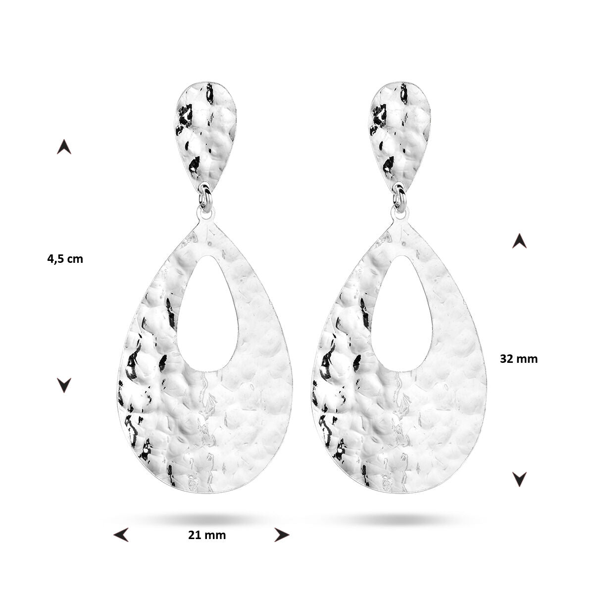 boucles d'oreilles goutte argent rhodié