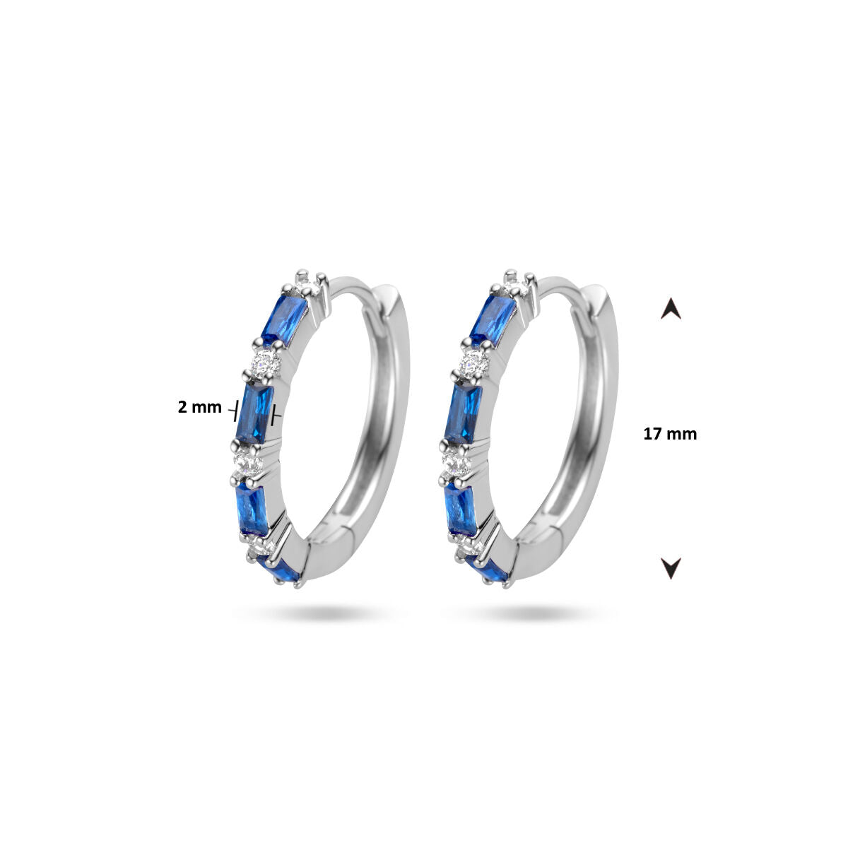 créoles bleu zircone argent rhodié