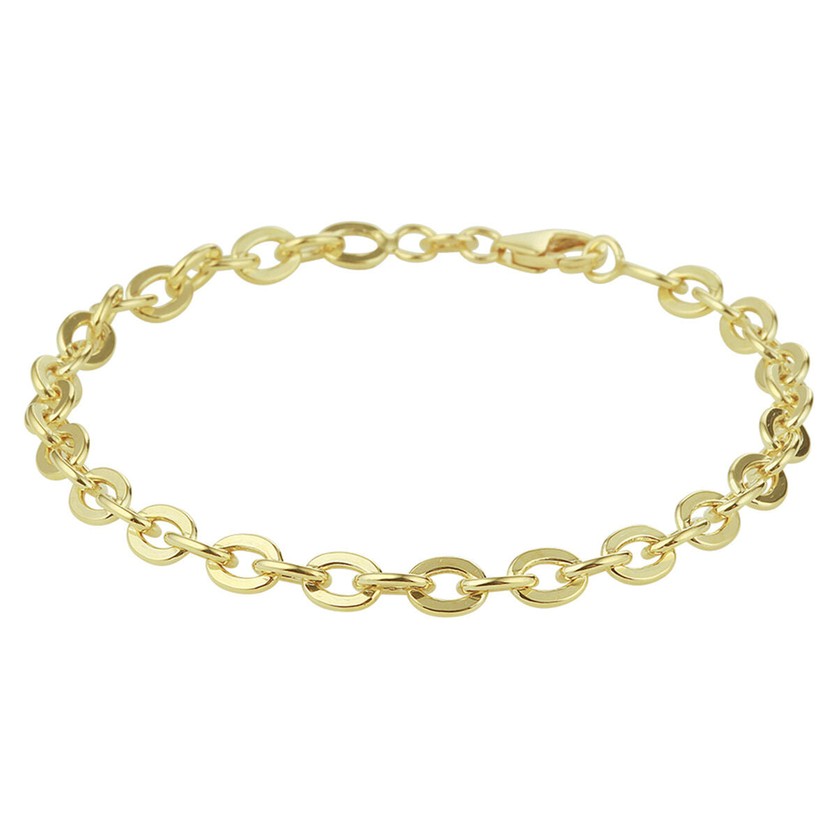 Bracelet en or jaune avec maillons ovales et finition brillante.