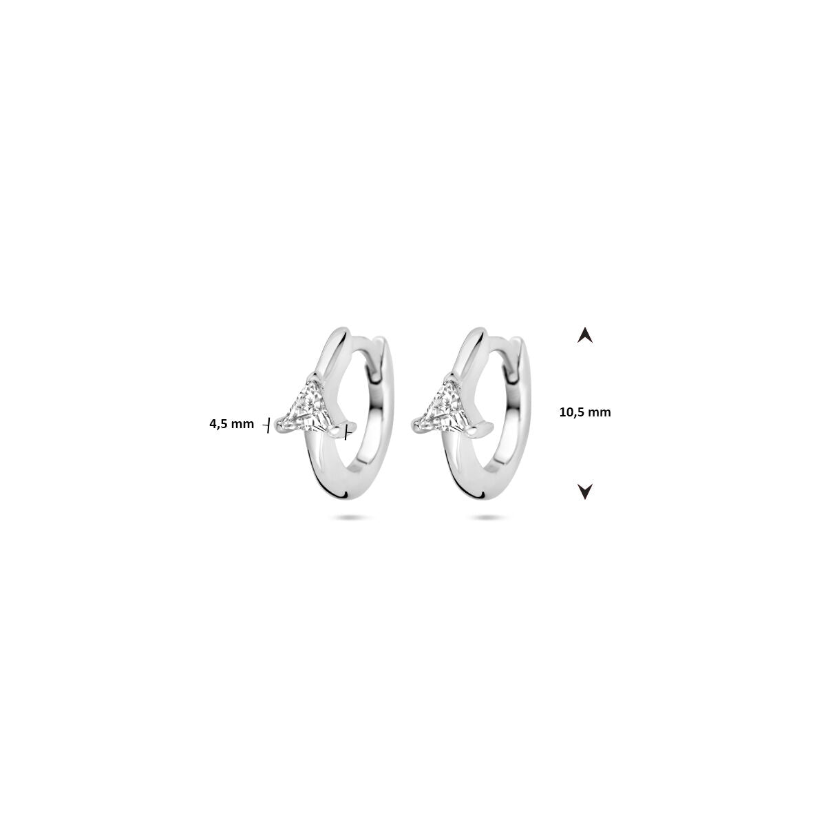 créoles zircone 10,5 mm argent rhodié