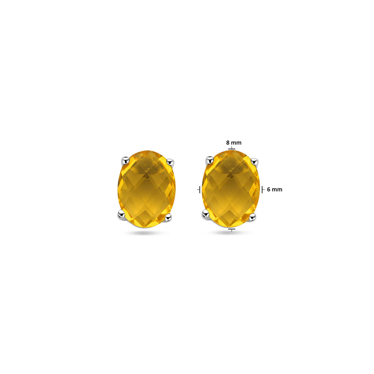 puces d'oreilles citrine argent rhodié