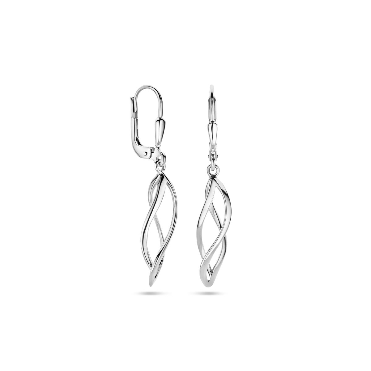 boucles d'oreilles brisur crochet 36 mm argent rhodié