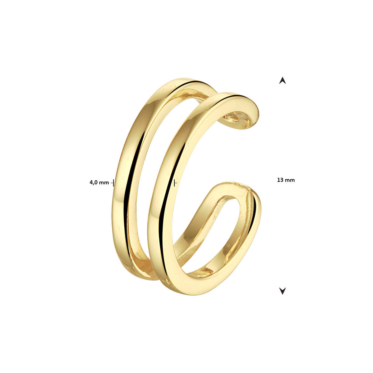 earcuff 1 micron argent plaqué or (jaune)
