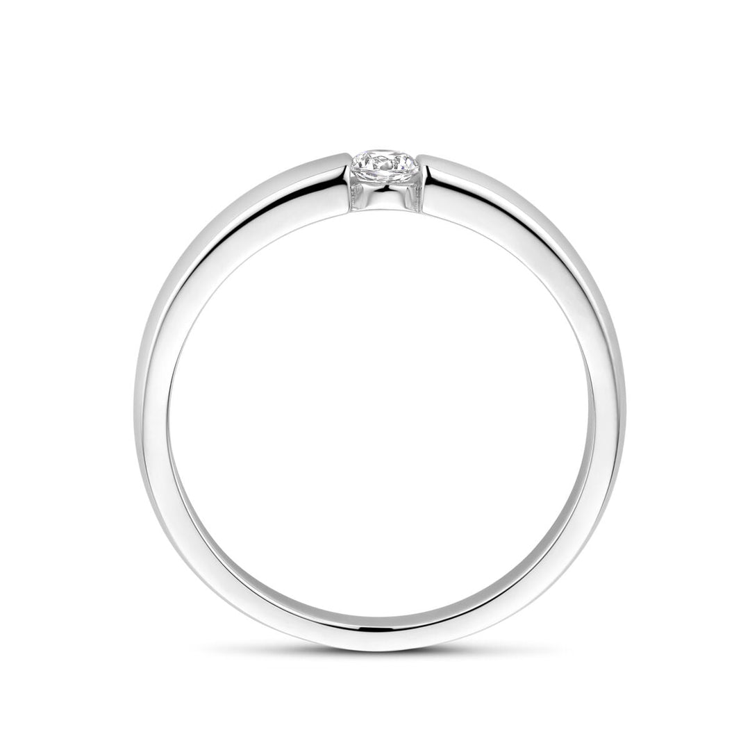 ring zirkonia zilver gerhodineerd