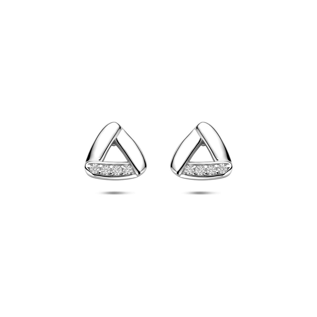 Zilveren oorknopjes met zirkonia – gerhodineerd 925 zilver