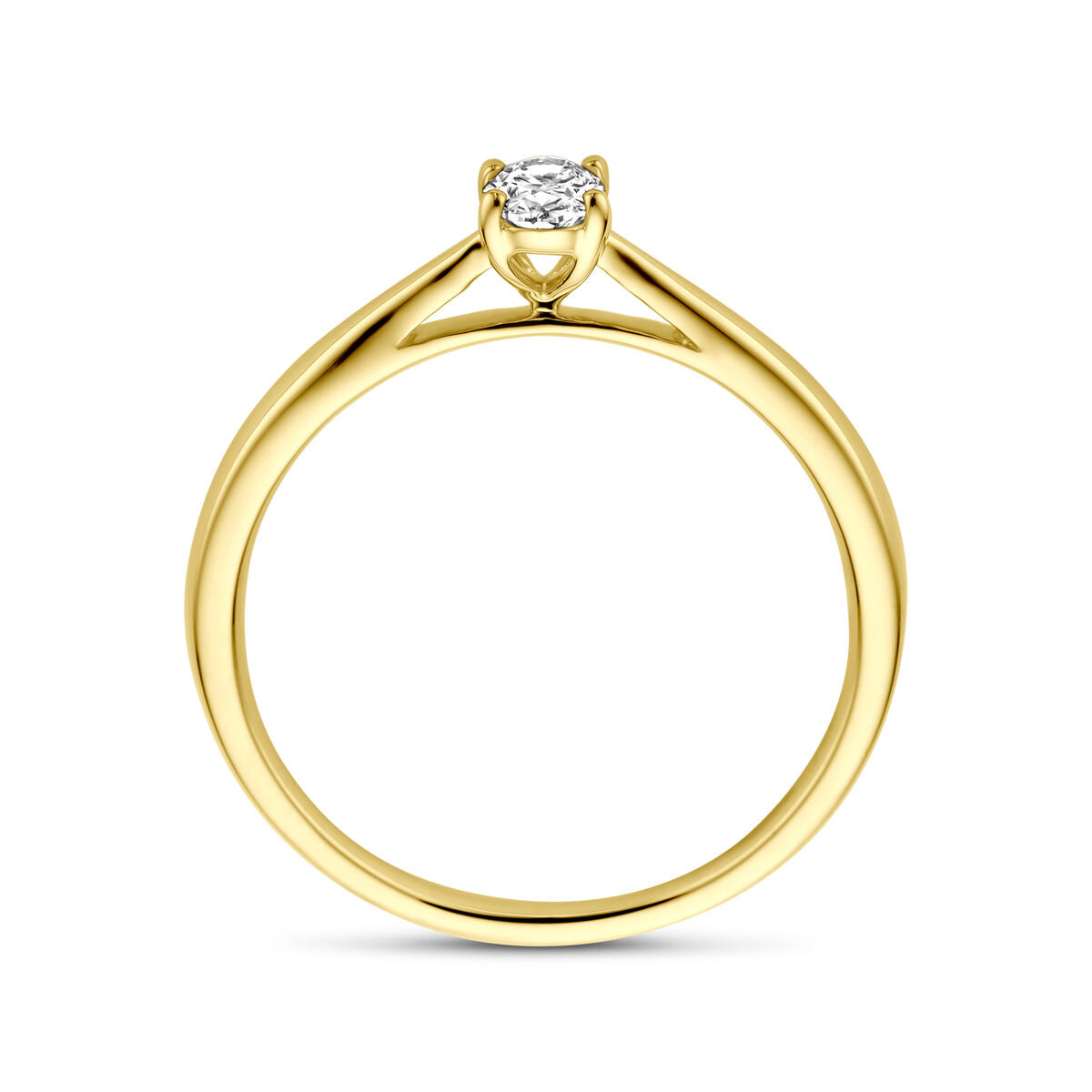 bague diamant lab grown 0.25ct h si or jaune 14K