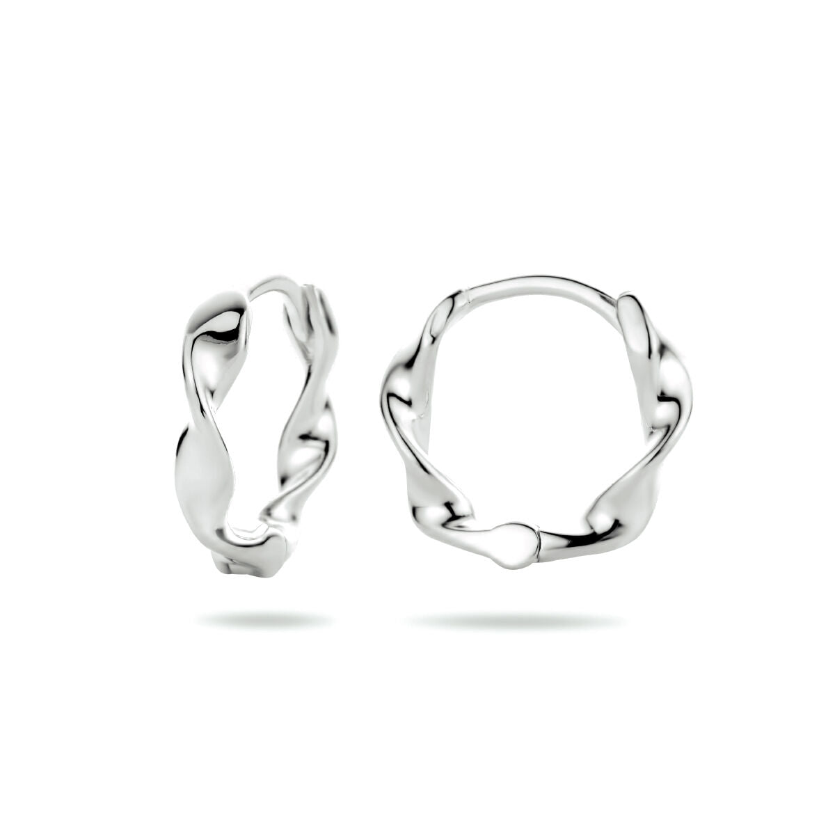 créoles torsadées en argent rhodié