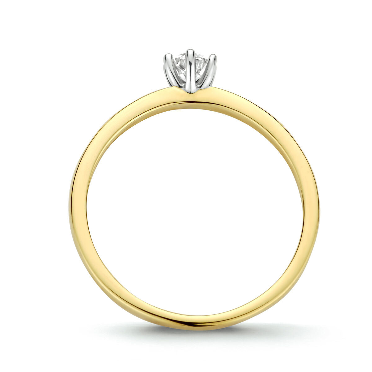bague diamant 0.20ct h si or bicolore jaune/blanc