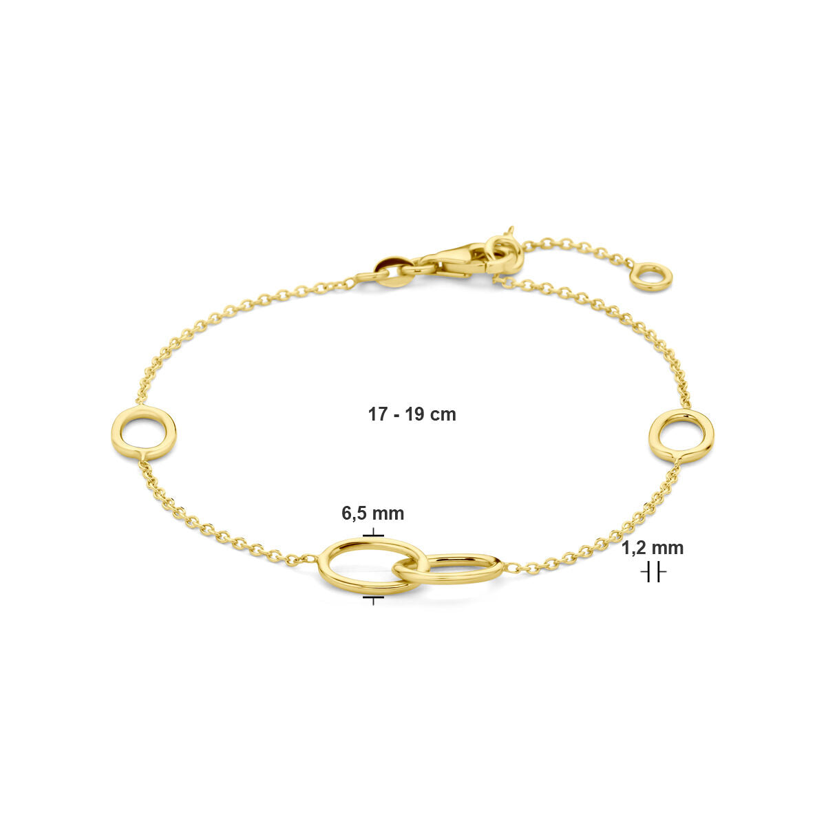 Bracelet en or pour femme ovales 14K
