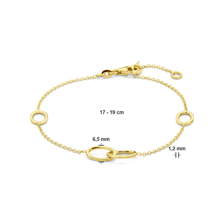 Gouden armband dames ovaaltjes 14K