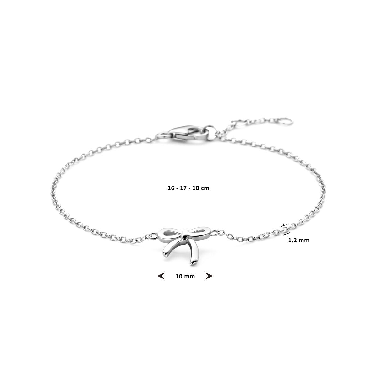 bracelet nœud 16 - 17 - 18 cm argent rhodié
