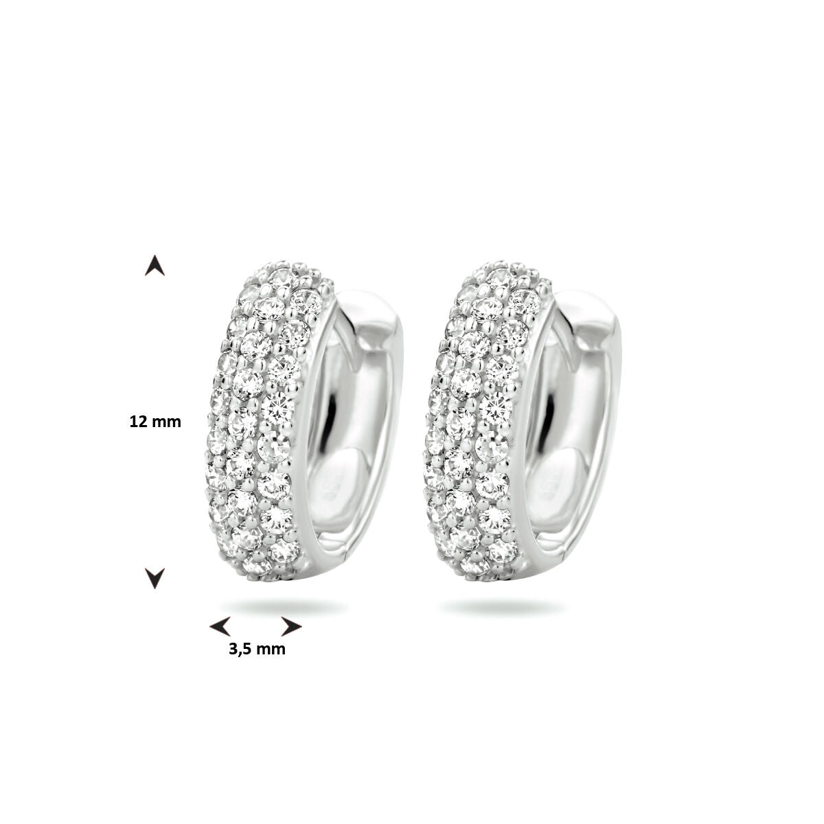 créoles zircone 14K or blanc