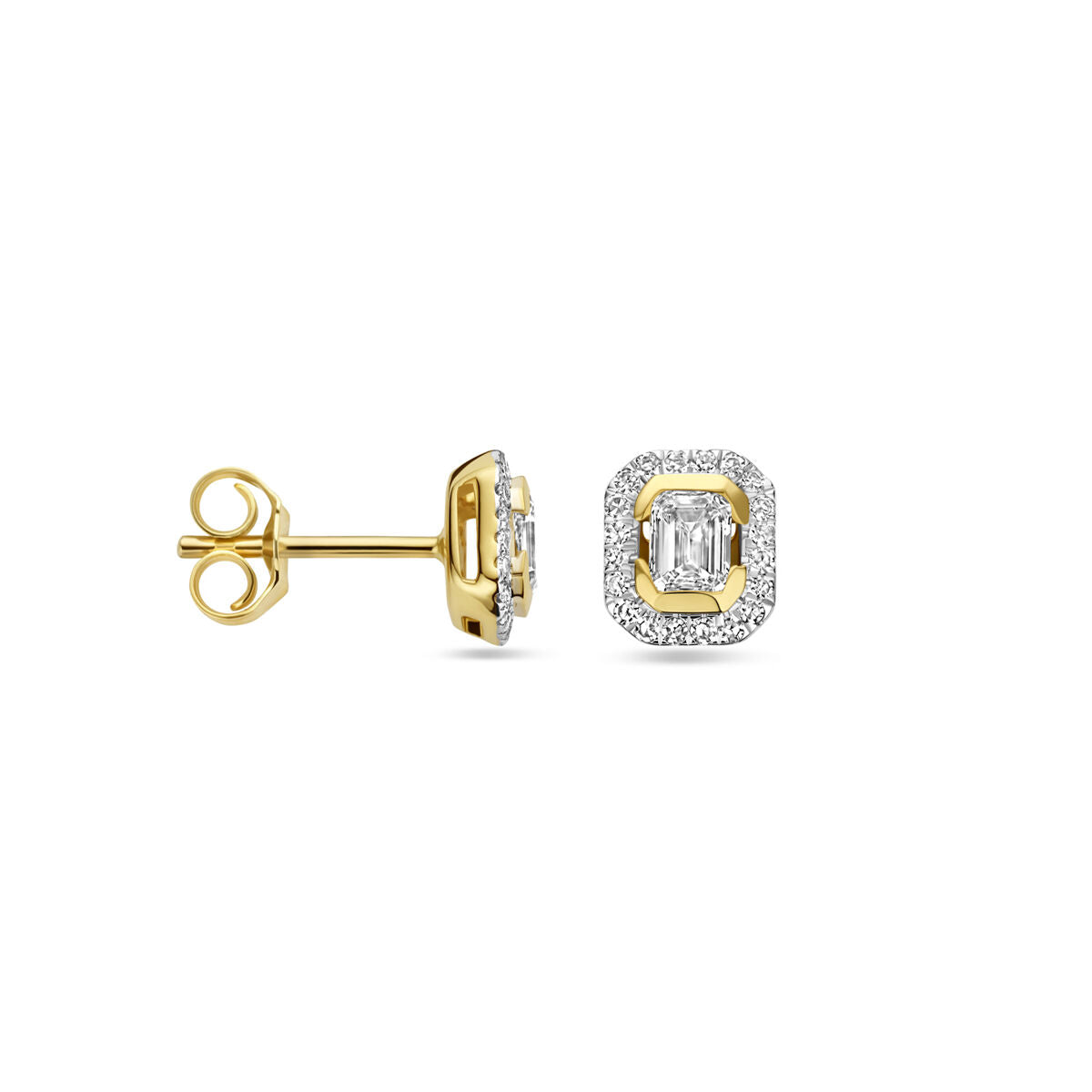 puces d'oreilles diamant 0.51ct (2x 0.255ct) h si 7 mm or jaune 14K