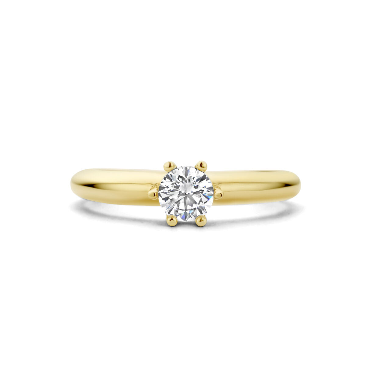 bague zircone 14K or jaune