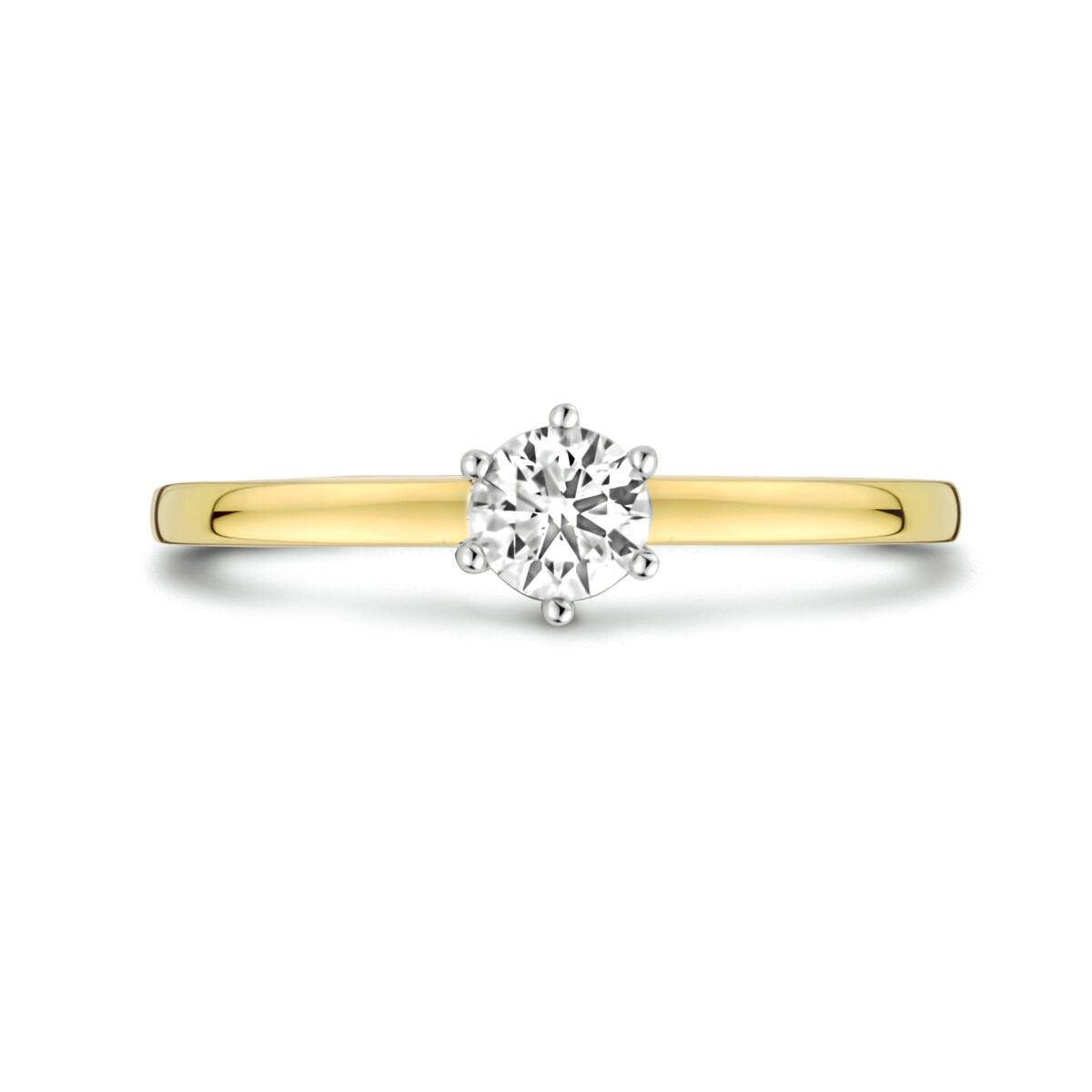 bague diamant 0.25ct h si or bicolore jaune/blanc