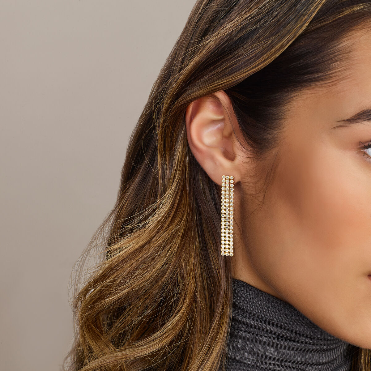 boucles d'oreilles zircone 1 micron argent plaqué or (jaune)
