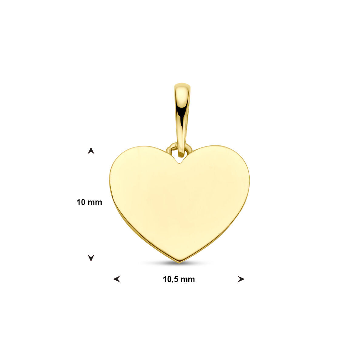 pendentif en forme de cœur 14K or jaune