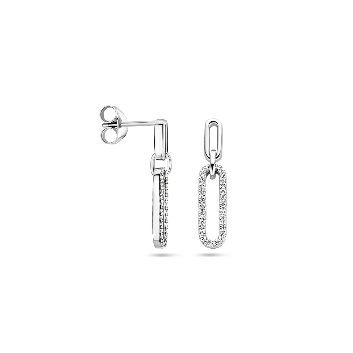 boucles d'oreilles zircone argent rhodié