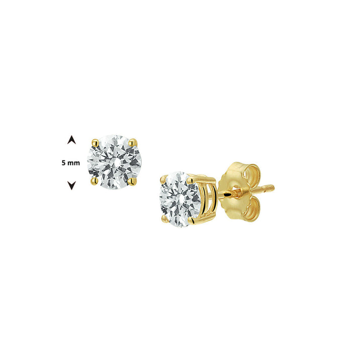 puces d'oreilles zircone 14K or jaune