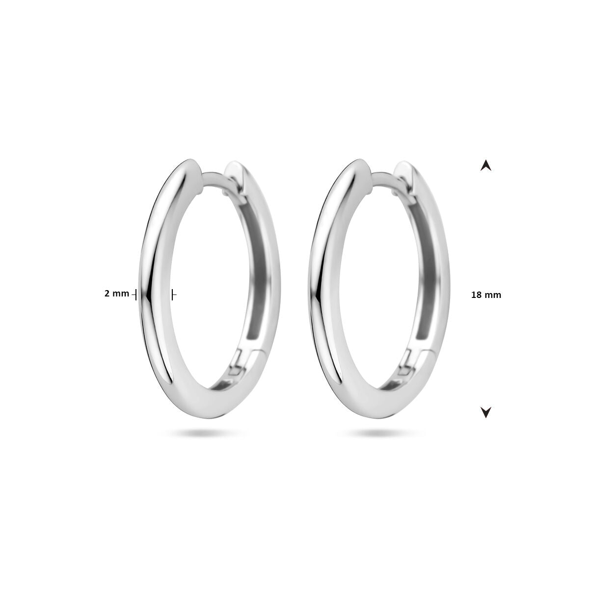 créoles 2,0 mm argent rhodié