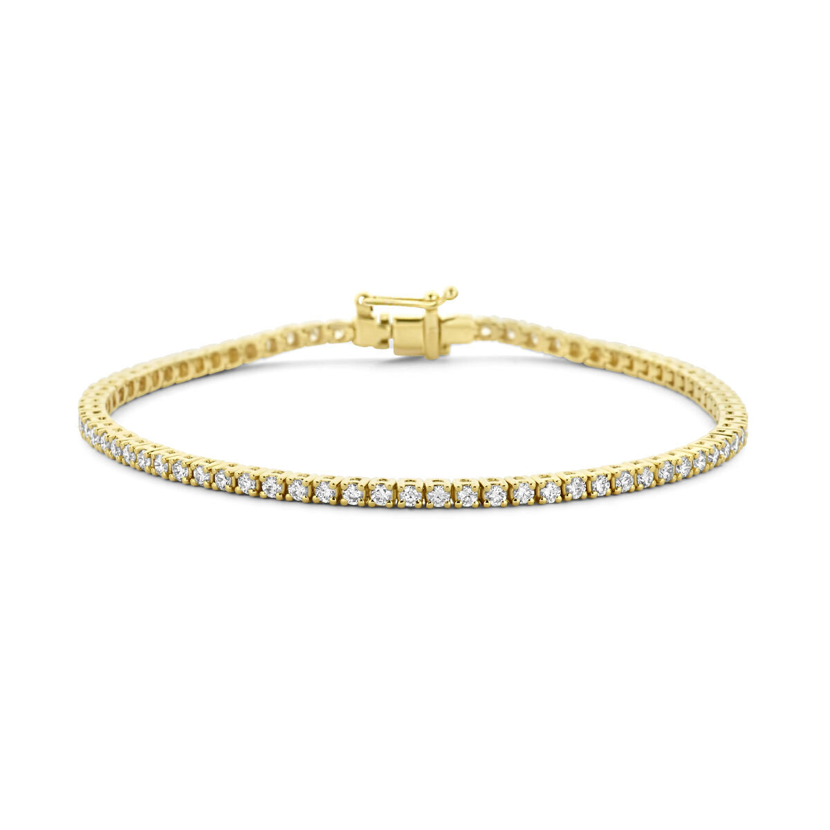 Bracelet en or jaune 14K avec diamants lab grown de 2,00 ct, largeur de 2,3 mm.